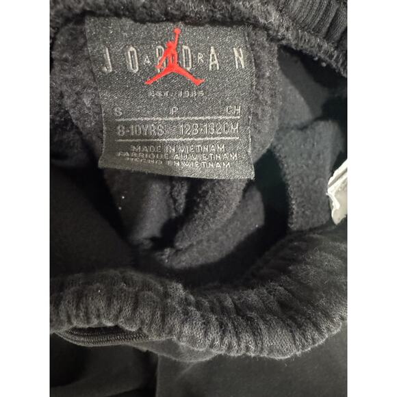 Jordan Boys Black Fleece Joggers Sweatpants Jumpman Logo Size 8 - 10 Small - Picture 9 of 10
